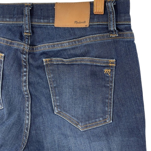 Madewell Womens Skinny Skinny Jeans Mid Rise Dark Wash Denim Whiskered Faded 27 - Picture 6 of 9
